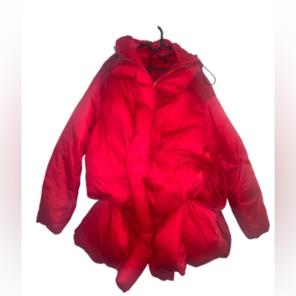 Rundholz Bright Red Sculptural Puffer Jacket